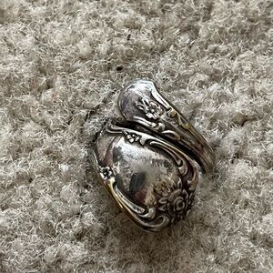 Pretty silver ring made from a spoon.